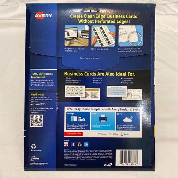 Avery 8873 Clean Edge Linen Textured Business Cards - Picture 4 of 11